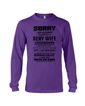 Load image into Gallery viewer, Gift For Husband Taken By An August Sexy Wife Who Happens To Cuss A Lot Unisex Long Sleeve