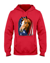 Load image into Gallery viewer, Horse Covered Into USA Flag Meaningful Gift For Men Hoodie