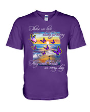 Load image into Gallery viewer, Butterfly Sunset On Beach Those We Love Don't Go Away Gift For Lover Guys V-Neck