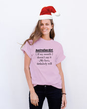 Load image into Gallery viewer, Australian Girl My Face Definitely Will Say It For Personalized Nation Gift Guys Tee
