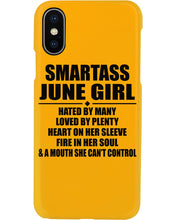 Load image into Gallery viewer, Birthday Gift For Smartass June GirlHeart On Her Sleeve Phone case