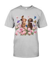 Load image into Gallery viewer, Gift For Dog LoversChesapeake Bay Retriever With Peonies Guys Tee