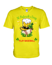 Load image into Gallery viewer, Baseball Drink Beer Day St Patrick's Day Gift For Baseball Lovers Guys V-Neck