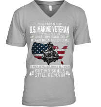 Load image into Gallery viewer, I Am A US Marine Veteran If America Needed Me Gift Guys V-Neck