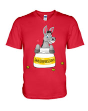 Load image into Gallery viewer, Funny Donkey Anti Depressant Meaning Gift For Women Guys V-Neck