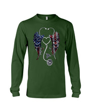 Load image into Gallery viewer, Lovely Coffee Cup Stethoscopes With Wings Gift For Nurse Unisex Long Sleeve