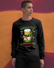 Load image into Gallery viewer, Baseball Drink Beer Day St Patrick's Day Gift For Baseball Lovers Unisex Long Sleeve