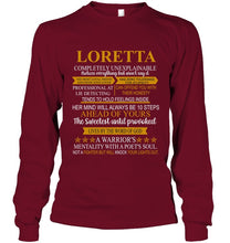 Load image into Gallery viewer, Loretta Custom Name Gift A Warrior's Mentality With A Poet's Soul Unisex Long Sleeve