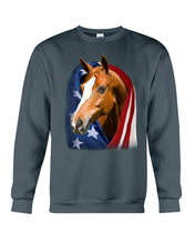 Load image into Gallery viewer, Horse Covered Into USA Flag Meaningful Gift For Men Sweatshirt
