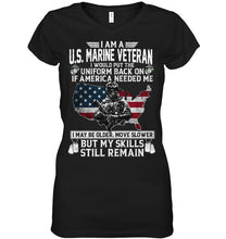 Load image into Gallery viewer, I Am A US Marine Veteran If America Needed Me Gift Ladies V-Neck