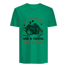 Load image into Gallery viewer, All I Need IS Love And A Camera And A Dog Gift For Dog Lovers Guys V-Neck