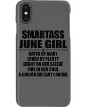 Load image into Gallery viewer, Birthday Gift For Smartass June GirlHeart On Her Sleeve Phone case