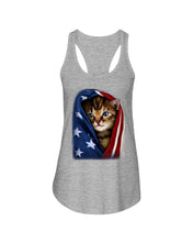 Load image into Gallery viewer, Lovely Tote Bag Cat In American Flag Gift For Cat Lovers Ladies Flowy Tank