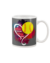 Load image into Gallery viewer, Lovely Phone Case My Heart Is On Field Gift For Softball Lovers Mug