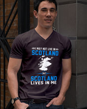 Load image into Gallery viewer, I May Not Live In Scotland But Scotland Lives In Me Custom Design Guys V-Neck