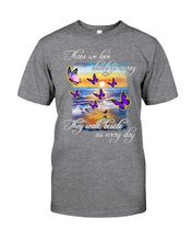 Load image into Gallery viewer, Butterfly Sunset On Beach Those We Love Don't Go Away Gift For Lover Guys Tee