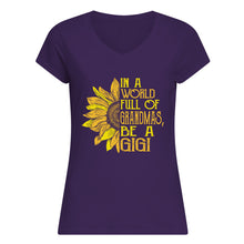 Load image into Gallery viewer, Be A GiGi Sunflowers Gift For Gigi Ladies V-Neck