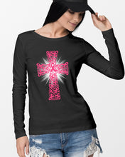 Load image into Gallery viewer, Cross Breast Cancer Awareness Special Custom Design Unisex Long Sleeve
