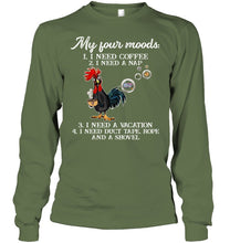 Load image into Gallery viewer, I Need Coffee A Nap A Vacation Duct Tape Hope And A Showel Unisex Long Sleeve