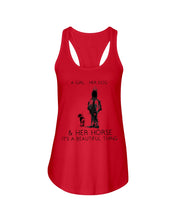 Load image into Gallery viewer, A Girl Her Dog Her Horse It's A Beautiful Thing Ladies Flowy Tank