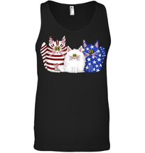 Load image into Gallery viewer, Three Cute Cats And US Flag Gift For Cats Lovers Unisex Tank Top