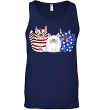 Load image into Gallery viewer, Three Cute Cats And US Flag Gift For Cats Lovers Unisex Tank Top