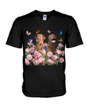 Load image into Gallery viewer, Gift For Dog LoversChesapeake Bay Retriever With Peonies Guys V-Neck