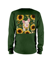 Load image into Gallery viewer, Beautiful Pig With Sunflowers Gift For Pig Lovers Unisex Long Sleeve