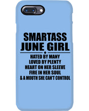 Load image into Gallery viewer, Birthday Gift For Smartass June GirlHeart On Her Sleeve Phone case