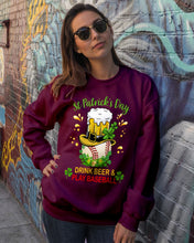 Load image into Gallery viewer, Baseball Drink Beer Day St Patrick's Day Gift For Baseball Lovers Sweatshirt
