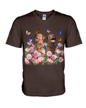 Load image into Gallery viewer, Gift For Dog LoversChesapeake Bay Retriever With Peonies Guys V-Neck