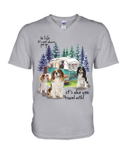 Load image into Gallery viewer, Cavalier King It's Who You Travel With Gift For Dog Lovers Guys V-Neck