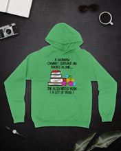 Load image into Gallery viewer, A Woman Cannot Survive On Book Alone She Also Needs Yarn Trending Hoodie