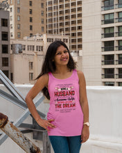 Load image into Gallery viewer, Being A Husband Of An Awesome Wife Gift For Family Plaid Red Ladies Flowy Tank