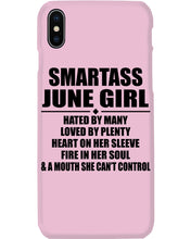 Load image into Gallery viewer, Birthday Gift For Smartass June GirlHeart On Her Sleeve Phone case