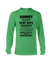 Load image into Gallery viewer, Gift For Husband Taken By An August Sexy Wife Who Happens To Cuss A Lot Unisex Long Sleeve