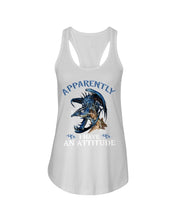 Load image into Gallery viewer, Apparently I Have An Attitude Blue Dragon Ladies Flowy Tank