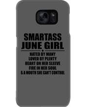 Load image into Gallery viewer, Birthday Gift For Smartass June GirlHeart On Her Sleeve Phone case