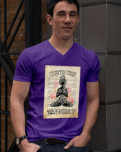 Load image into Gallery viewer, I'm Mostly Peace Love And Light Yoga Gift For Yoga Lovers Guys V-Neck