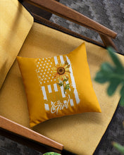 Load image into Gallery viewer, Birthday Gift For July Girl American Flag With Sunflower Pillow Cover