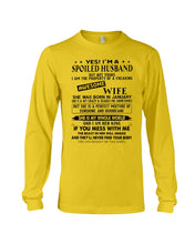 Load image into Gallery viewer, I'm A Spoiled Husband But Not Yours - Awesome Wife Who Was Born In January Unisex Long Sleeve