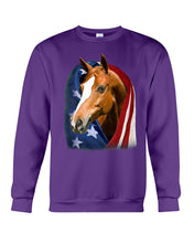 Load image into Gallery viewer, Horse Covered Into USA Flag Meaningful Gift For Men Sweatshirt