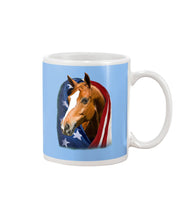 Load image into Gallery viewer, Horse Covered Into USA Flag Meaningful Gift For Men Mug