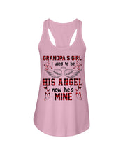 Load image into Gallery viewer, Grandpa's Girl I Used To Be His Angel Gift For Men Ladies Flowy Tank