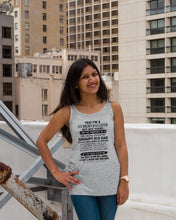 Load image into Gallery viewer, I'm A Stuborn Daughter But Not Yours I Am The Property Of a Freaking Awesome Ladies Flowy Tank