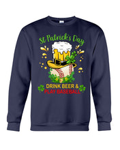Load image into Gallery viewer, Baseball Drink Beer Day St Patrick's Day Gift For Baseball Lovers Sweatshirt