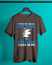 Load image into Gallery viewer, I May Not Live In Scotland But Scotland Lives In Me Custom Design Guys V-Neck