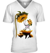 Load image into Gallery viewer, Elephant Sunflower Special Custom Design For Cute Girls Guys V-Neck