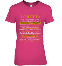 Load image into Gallery viewer, Loretta Custom Name Gift A Warrior's Mentality With A Poet's Soul Ladies Tee