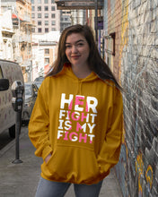 Load image into Gallery viewer, Her Fight Is My Fight Breast Cancer Awareness Meaningful Gift Hoodie